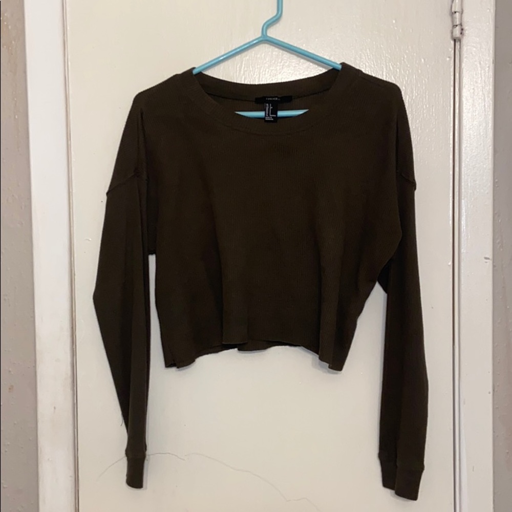 Long-Sleeve Crop Top Sweater